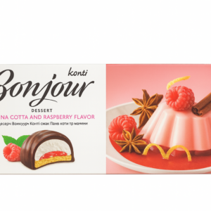 CHOCOLATE GLAZED DESSERT PANNA COТTA & RASPBERRY